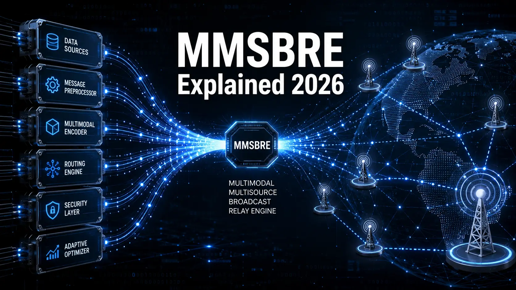 MMSBRE concept diagram showing multi-media streaming broadcast relay environment and modular business ecosystem — 2026 digital guide